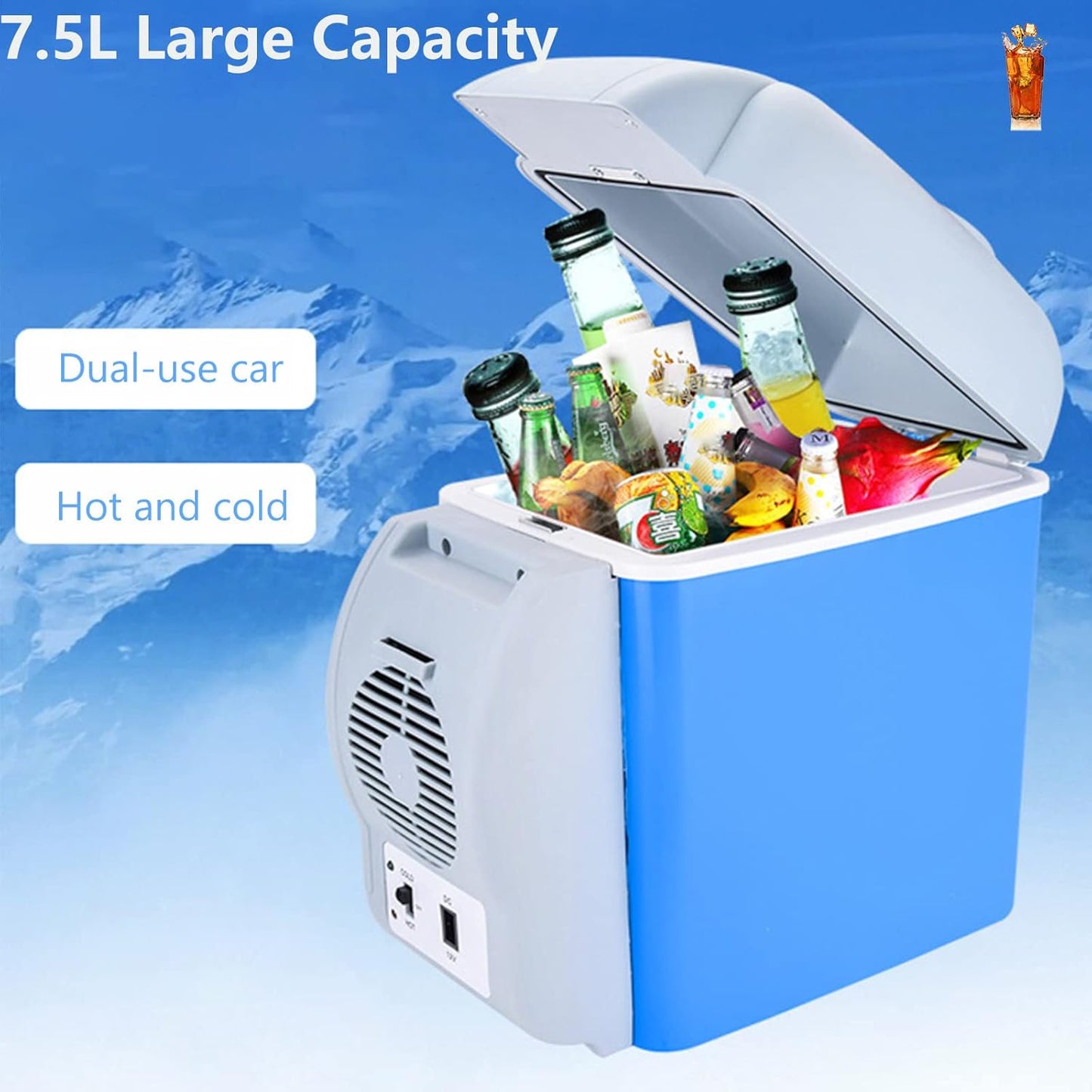 Portable Mini Fridge Cooler and Warmer (ثلاجة صغيرة محمولة للتبريد والتسخين)