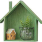 Cabilock Wooden House-Shaped Wall Storage Shelf Display Box